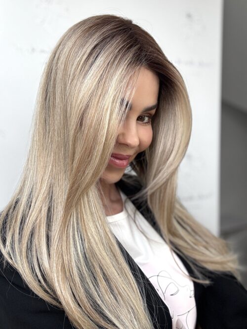 Lace Front Mono Top Butterbeer Blonde Topper syntetyczny jasny orzech