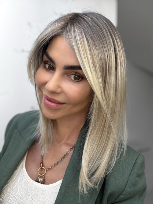 Topper syntetyczny / włosy proste P2 Sandy Blond Balayage 37 cm