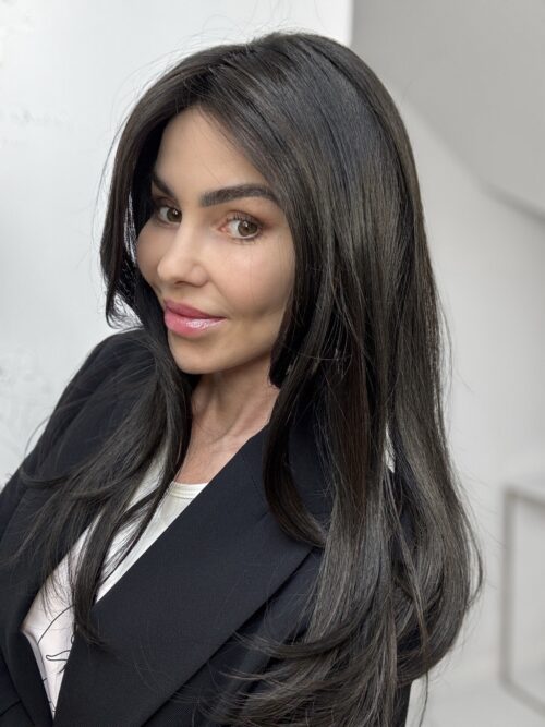 Lace Front Mono Top Coffee Without Cream / topper syntetyczny bardzo ciemny brąz