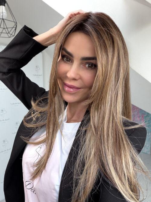 Lace Front Mono Top Brown Sugar Sweet cream / topper syntetyczny jasny brąz